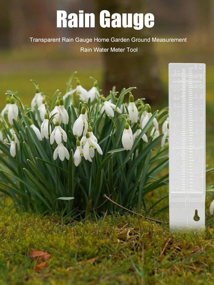5 بوصات مقياس المطر البلاستيكي على الحائط أو في عداد مياه المطر الأرضي لحديقة ساحة الحديقة في الهواء الطلق