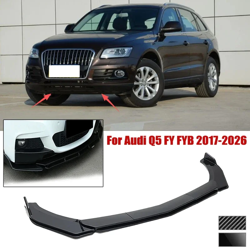 5pcs Front Bumper Shovel For Audi Q5 FY FYB 2017-2026 Spoiler Front Bumper Deflector Anti Scratch Protection Device Accessory