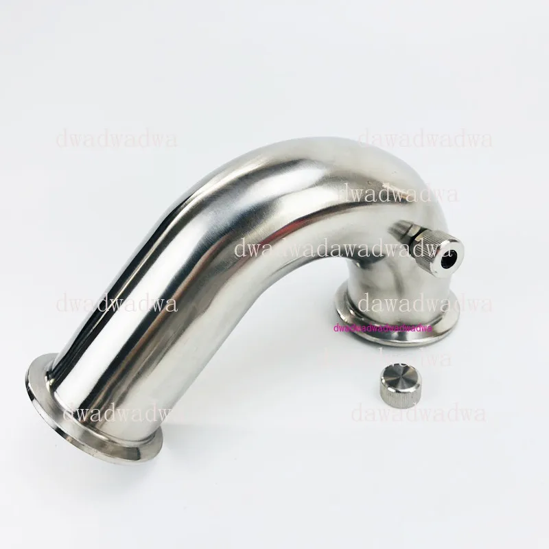 

2"(51mm)OD64mm, 135 degree Pipe Bend With Thermowell Nipple And Plug ,Tri-clamp Connection Elbow Pipe Fitting,SS304