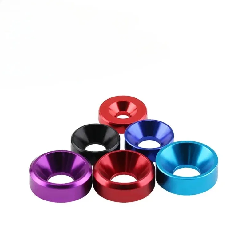 5/10pcs M3 Colored  Aluminum Alloy Countersunk Washer Flat Head Screw Concave Conical Decorative Groove Washer