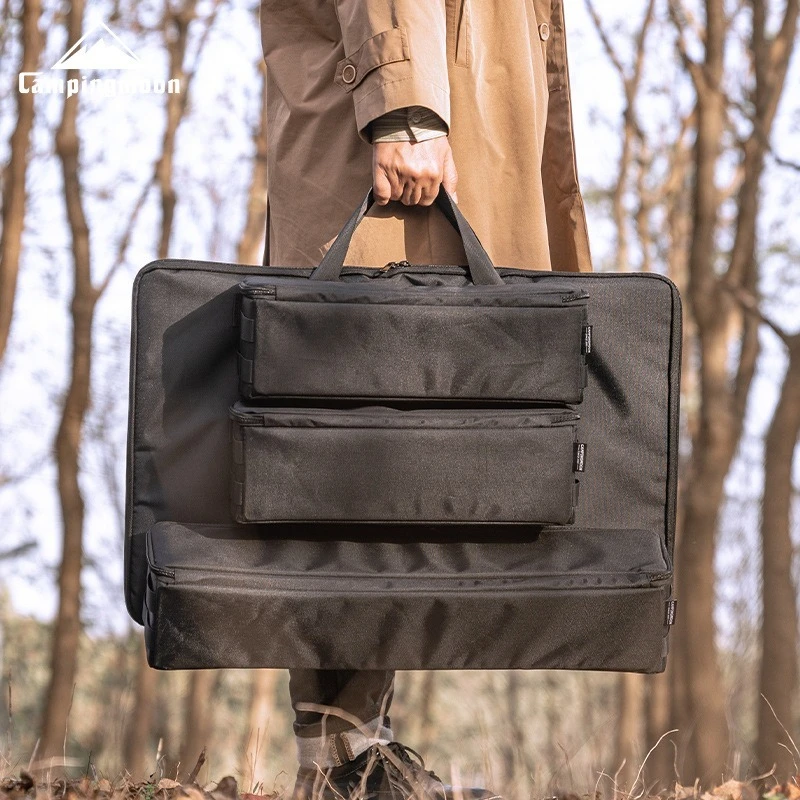 Tas Penyimpanan Perlengkapan Camping Outdoor CAMPINGMOON Bahan Polyester, Tas Tangan Kombinasi Meja Taktis IGT