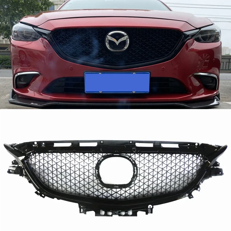 Suitable for 16-19 Mazda Atenza grille modification with baked paint honeycomb sports grille