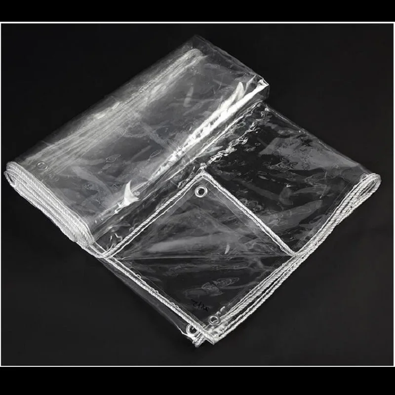 Transparent Rainproof Cloth Thickened PVC Canvas Outdoor Balcony Plastic Waterproof Tarpaulin 99% Visibal Cover Rain Shelt
