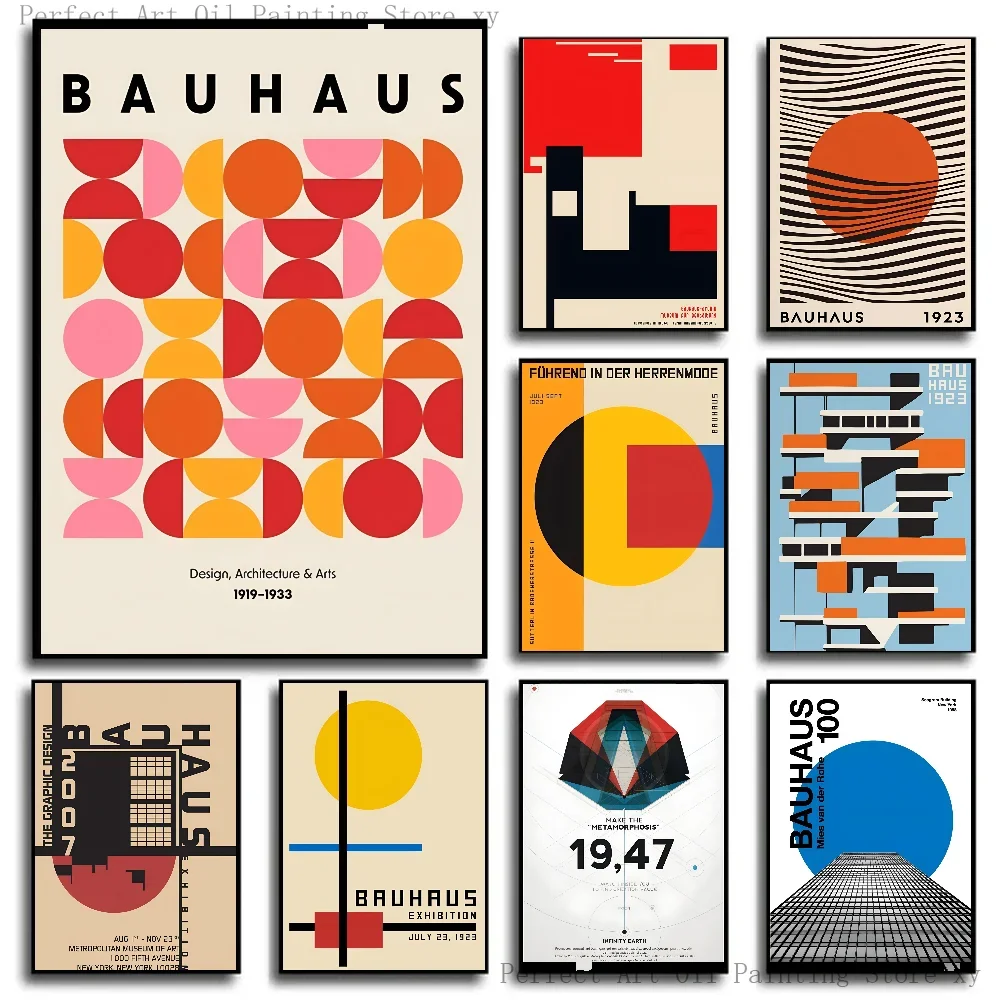 1 قطعة باوهاوس البساطة الحديثة هندسية المشارك المشارك ورقة طباعة غرفة المعيشة المنزلي غرفة نوم مدخل بار مقهى الفن اللوحة #1