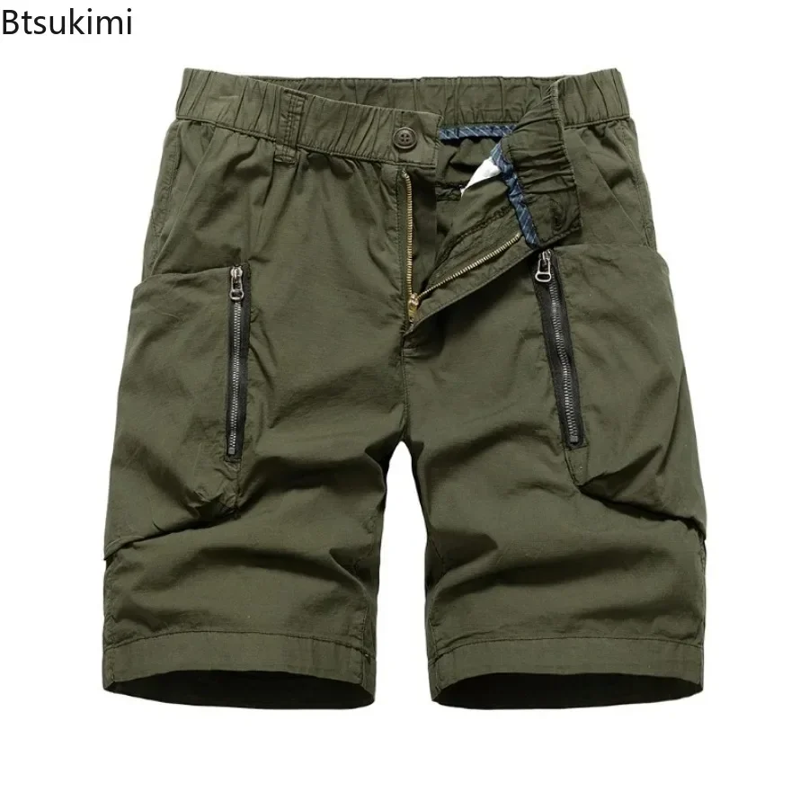 Men's Casual Shorts Summer Military Cargo Short Trousers Cotton Loose Sweatpants Men Fashion Solid Multi-pockets Tactical Shorts