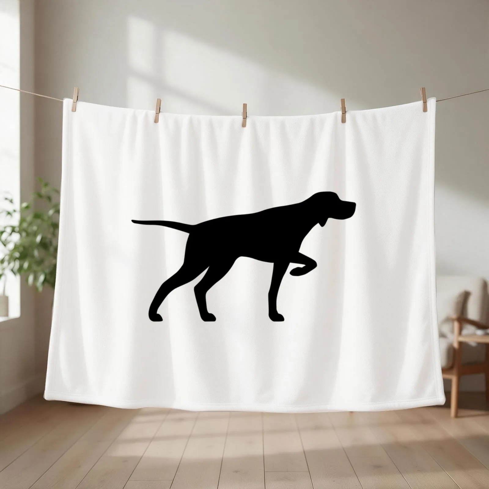 Pointer Dog Silhouette(s) Throw Blanket couch cozy soft plush fuzzy picnic outdoor blanket