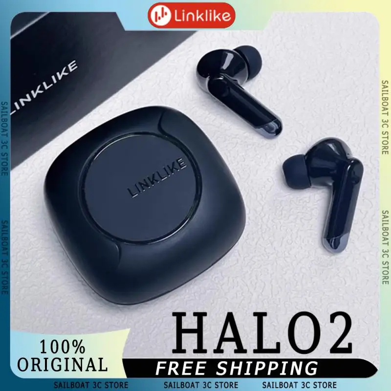 Linklike Halo2 Wireless Bluetooth Earphones With Windproof mic Active Noise Reduction IPX7 Waterproof Custom Music Sleep Headset