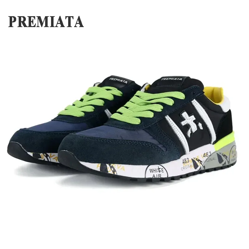 PREMIATA Men's Shoes Fashion Outdoor Sports Breathable Waterproof Multi-color Element Millet for Spring  Autumn Casual Sneakers