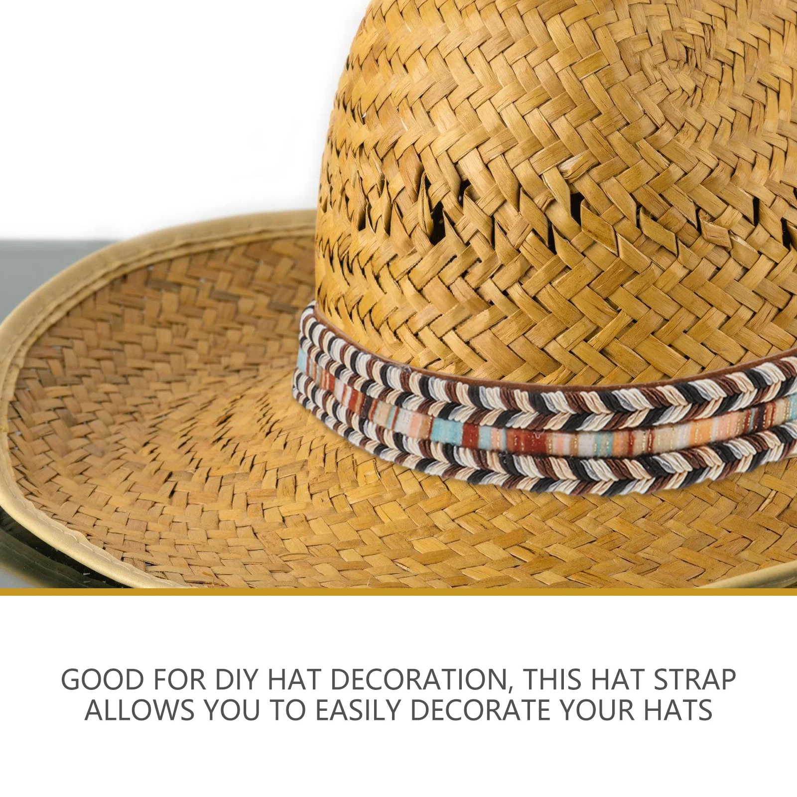 Polyester Hat Bands Decorative Trim for Beach Straw Caps Unisex Adjustable DIY Accessories Long Lasting Versatile Use Wide Brim