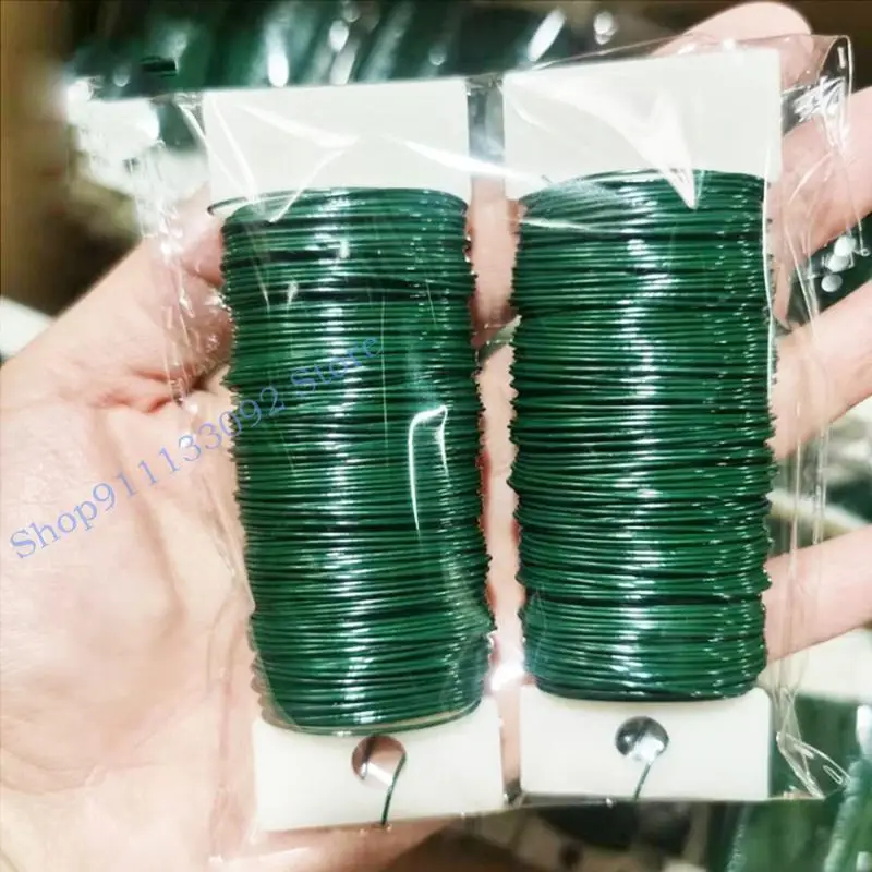 

H9ED 22 Gauge Dark Green Floral Stem Wire Handmade Bouquet Stem Crafting Floral Wire for Flower Arrangements DIY Craft