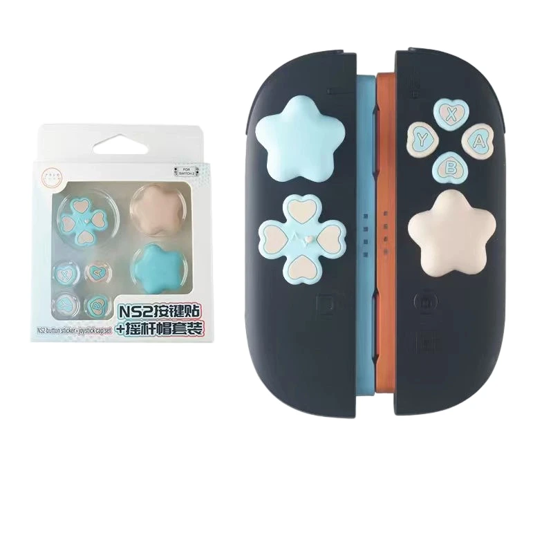 

Silicone Button Cover Set for Switch2 NS2 Star Style Joystick Caps D-Pad