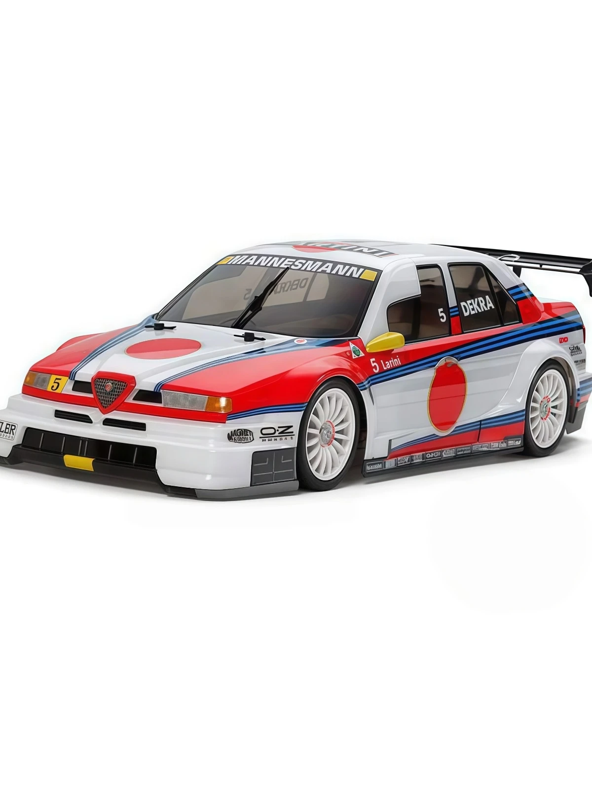 1/10 Alfa 155 Clear PC RC Body Shell 190mm with 3D Printed Spoiler & Side Mirror and Sticker for 1:10 EP Touring Car