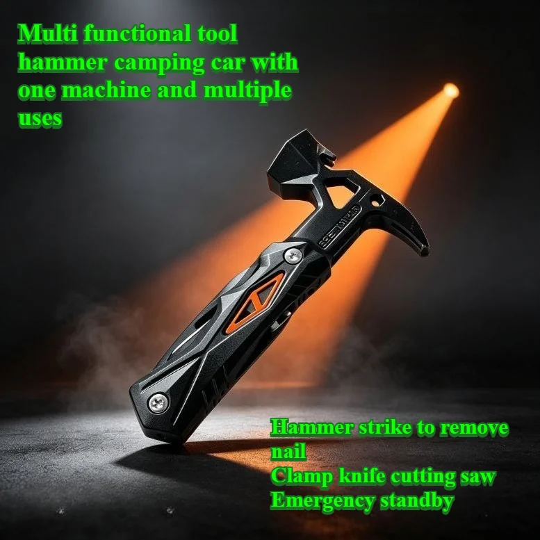 New multifunctional sheep horn hammer camping site nail hammer car emergency folding outdoor portable multi-purpose tool hammer