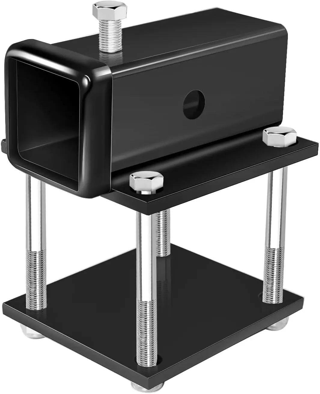 

2' Black RV Bumper Receiver Adapter for 4'x4' Steel Bumpers, Fits Camper & Bike Rack