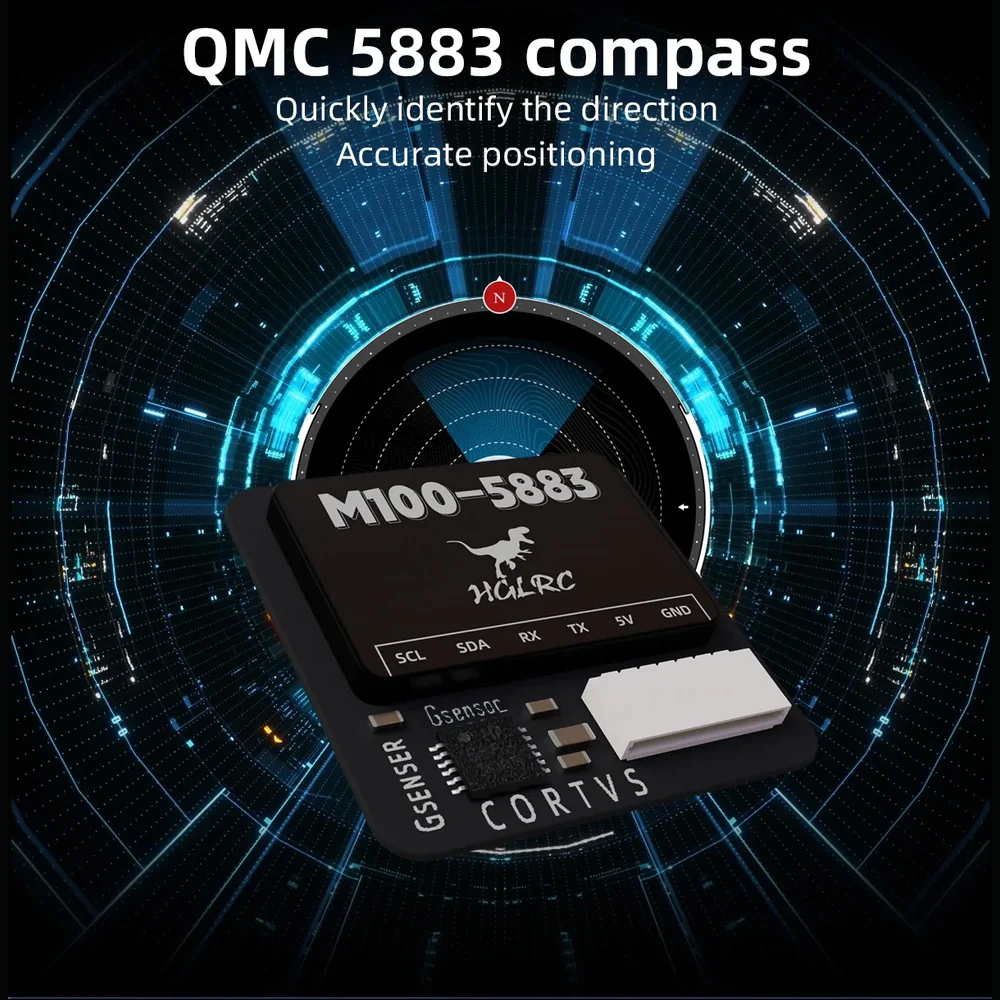 HGLRC M100-5883 GPS Module With Compass 21x21x8.02mm 7.73g Ceramic Antenna For FPV Drone Fixed Wing RC Aircraft 1PC 3PCS