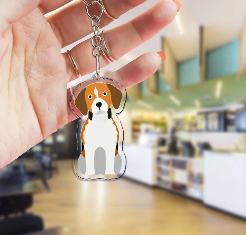 Papillon Bulldog Pug Dachshund Key Chain Keychains Ring for Accessories Bag Pendant Keyring Jewelry Pet Souvenir Friends Gifts
