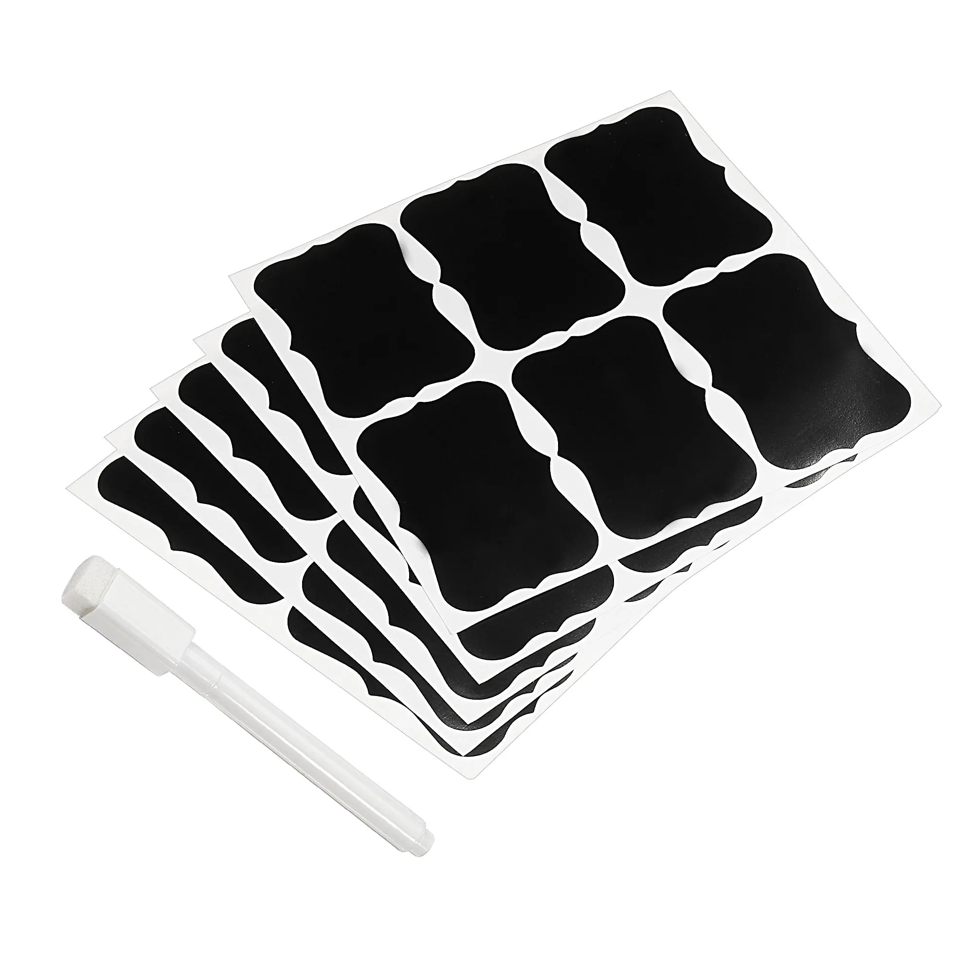 Imagem -03 - Quadro Preto Etiquetas Adesivos Geladeira Zer Marker Food Storage Sticker Frascos Garrafas Pasta 17x27 Polegada 72 Pcs