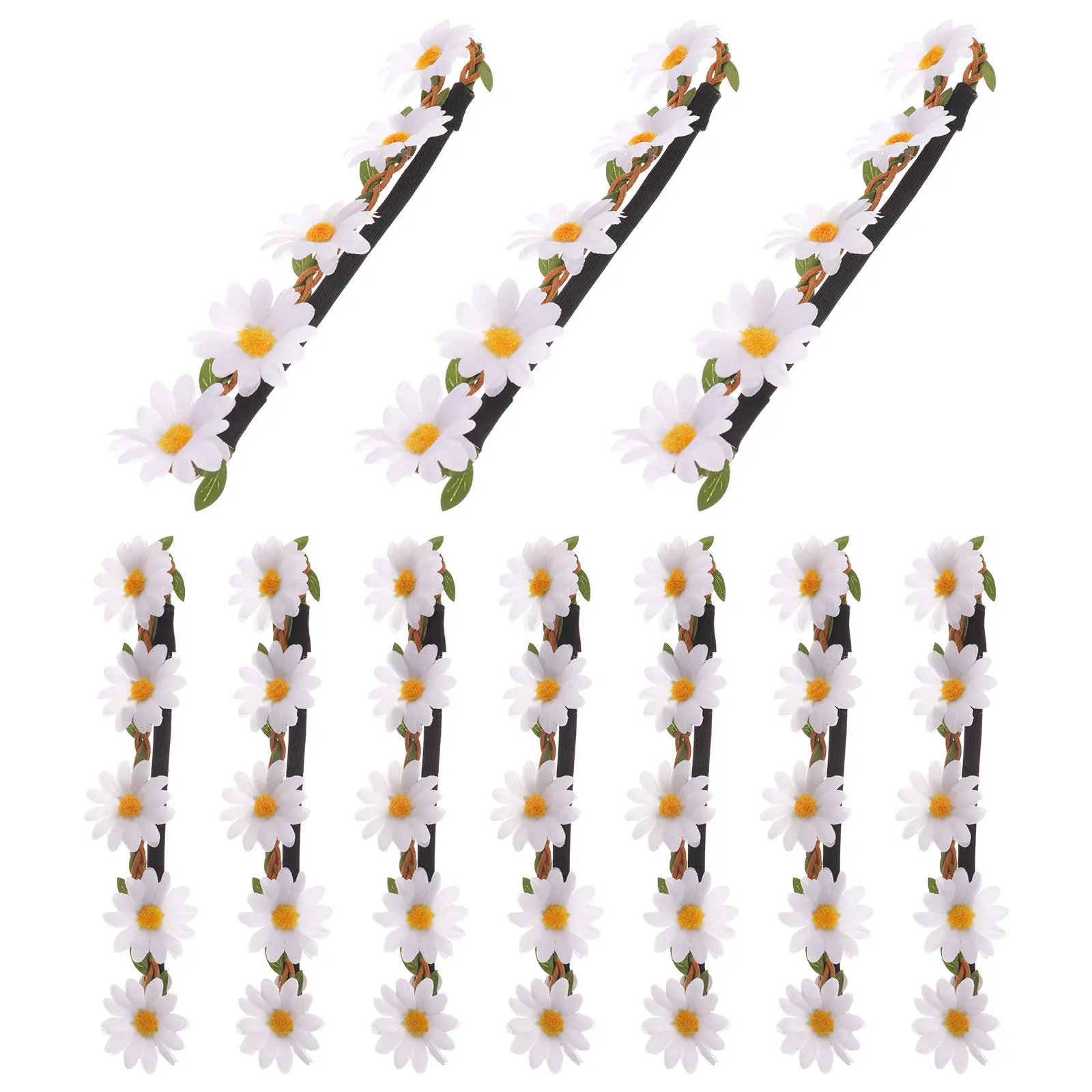 

Artificial Daisy Flower Headbands Women Bridal Wreath Hair Accessories Wedding Party Decorations Vintage Hairband 3D Flowers