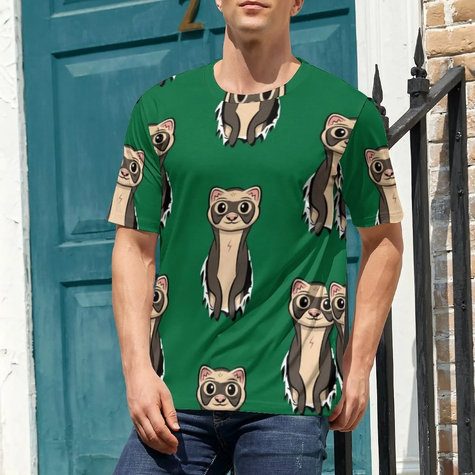 Oversized T-Shirt Summer Ferret Lover T-Shirts Life Is Fun Streetwear Crew Neck Tee Shirt Mens Harajuku Custom Clothes