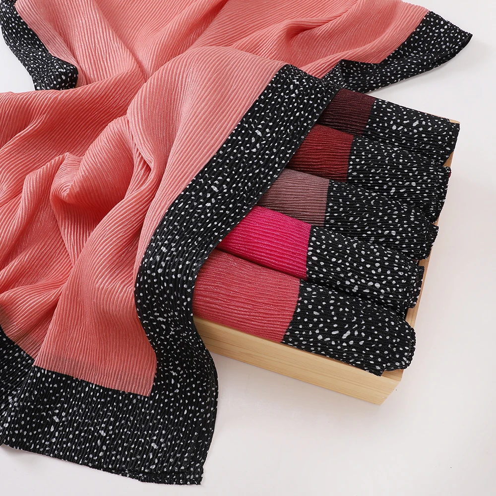 Nieuwe Luipaard Print Hijab Geplooide Katoenen Sjaal Islamitische Effen Crinkle Hoofddoek Hijab Foulard Femme Musulman Wrap Bandana