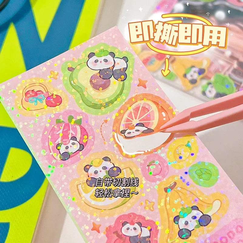 Cute Panda Guka Sticker Cartoon Handbook Sticker DIY Waterproof Sticker Handmade Material