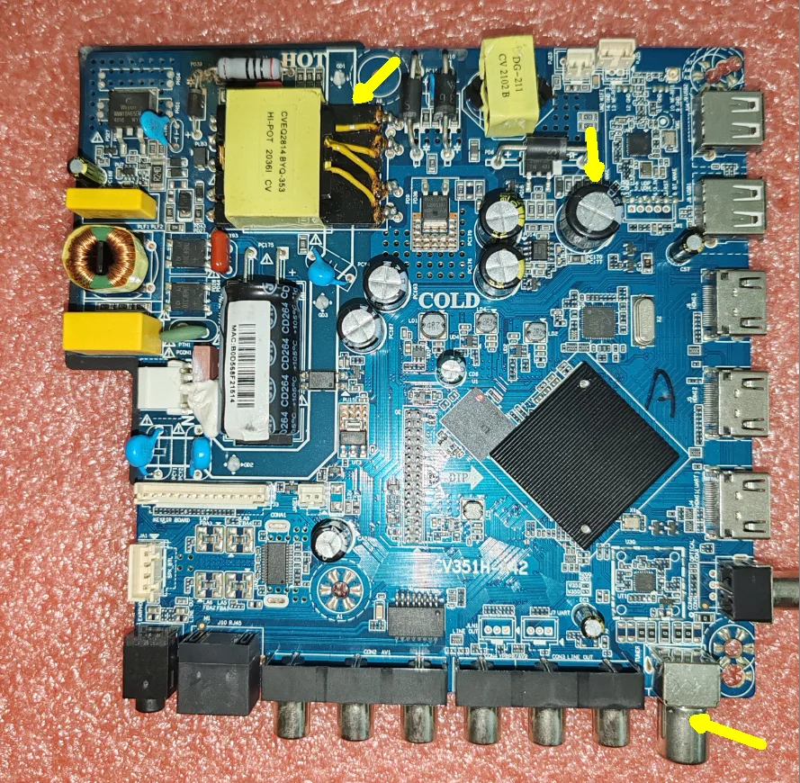 Imagem -03 - Wifi Network tv Motherboard Cv351h-a42 Ddr 1g Mais Emmc 8g Memory Existem Especificações Diferentes de Motherboards