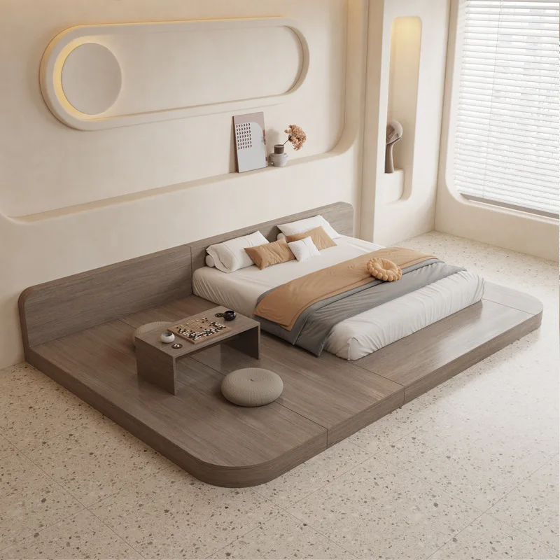 Bed and Breakfast Double Floor Floor Floor Floor Floor Low Bed Solid Wood Arc Bed