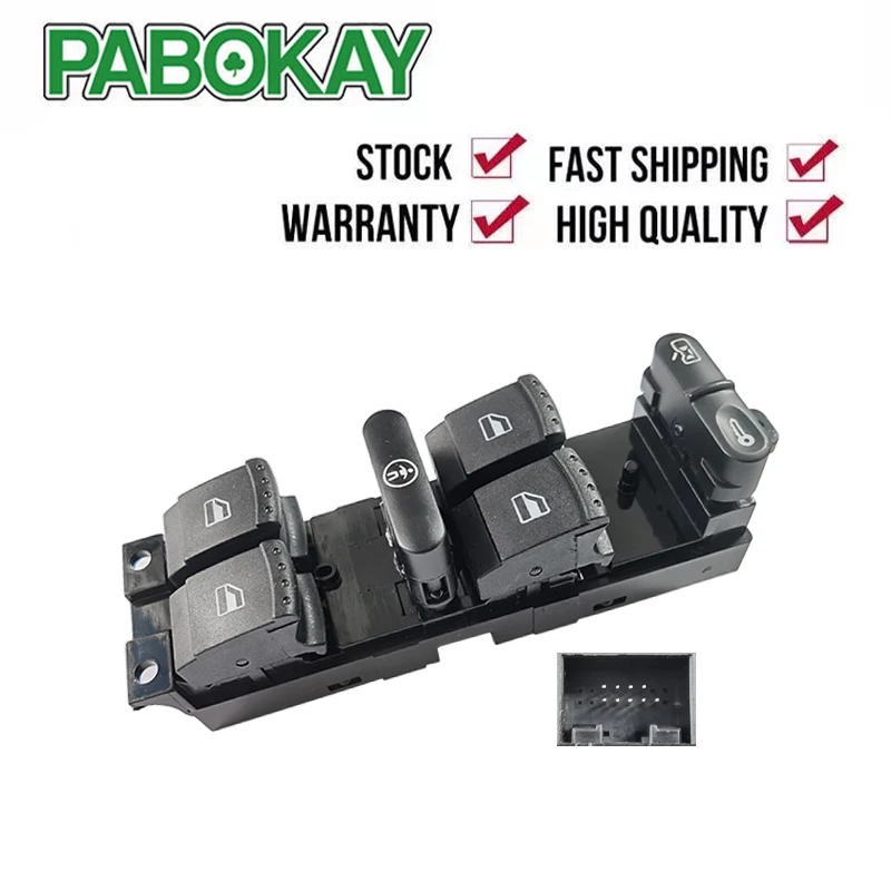 New Window Switch for VW Bora Golf Seat Leon Skoda Superb Driver Side 1J4959857B