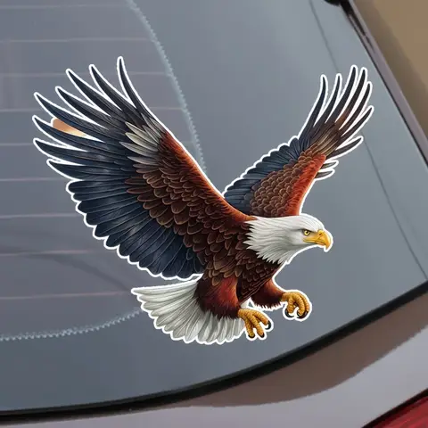 1PC Eagle Sticker for Cars Motorcycles Laptops Durable PET Material Stylish Bald Eagle Design Ideal Gift for Eagle Lovers