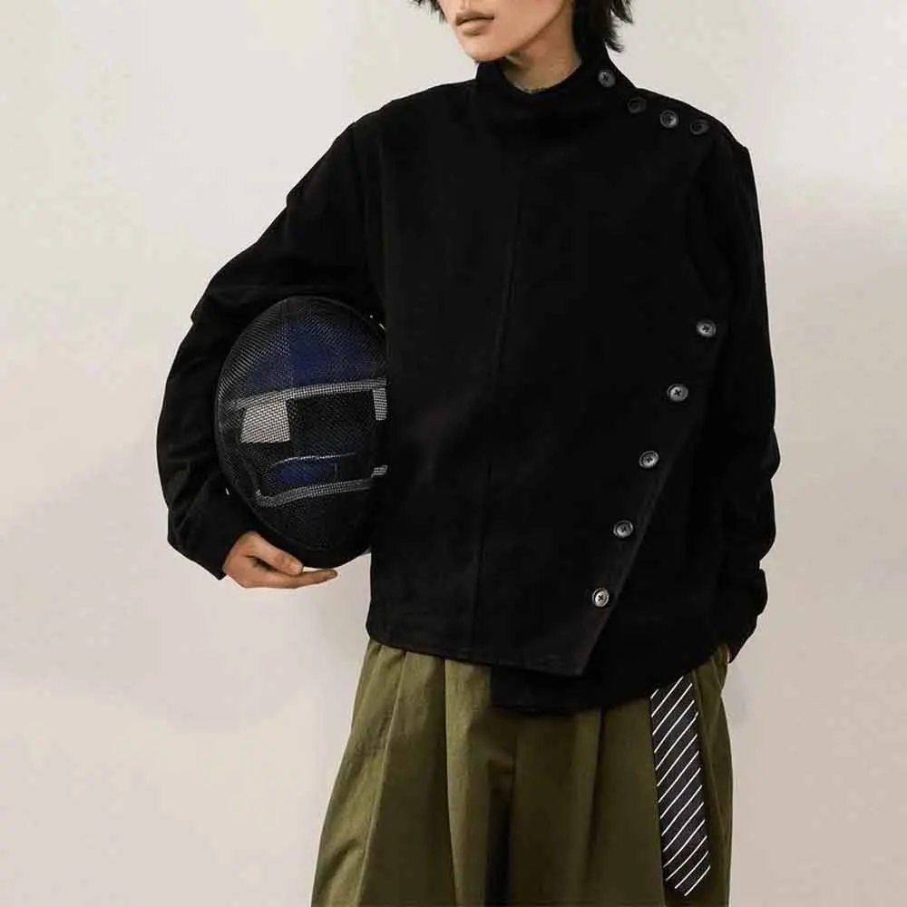 

Winter New Men's Irregular Long-Sleeved Jacket American Retro Fashion Trendy High Street Loose Casual Niche Men's Top 2025