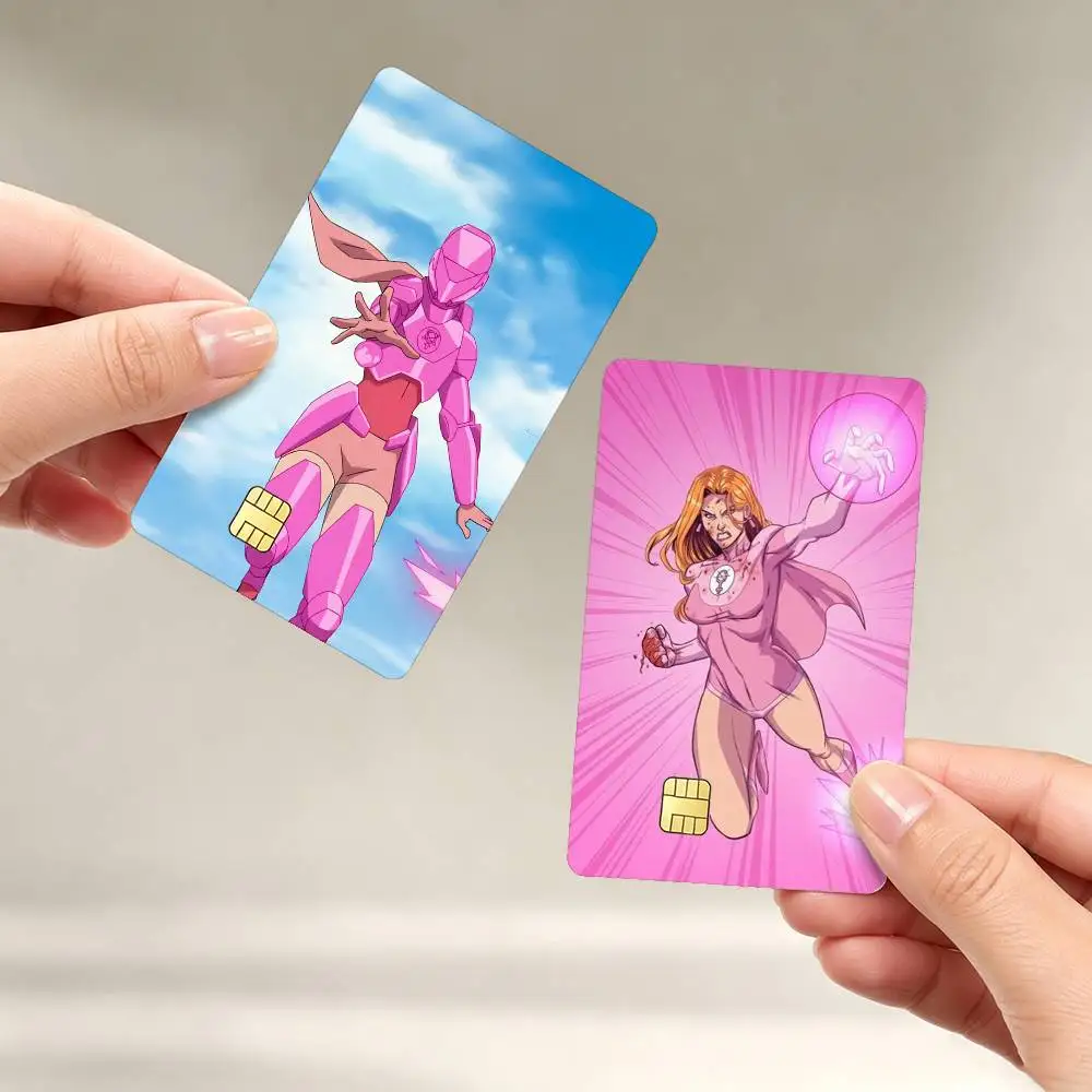 Cartoon I-Invincible Atom Eve Sticker Film Tape Skin for Credit Card Debit Card Waterproof Stickers