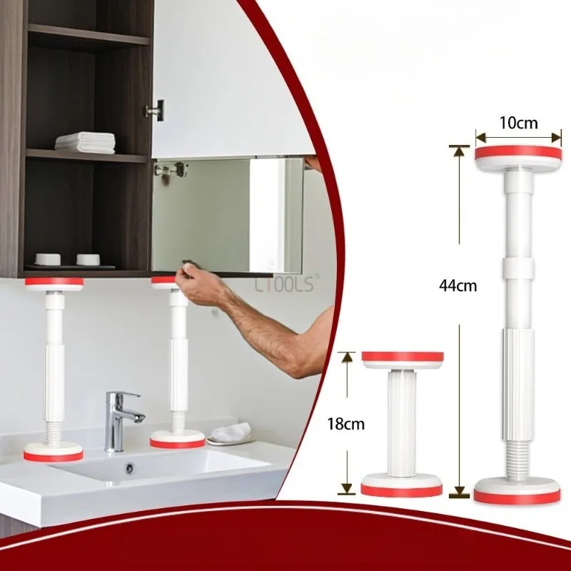 Varilla de soporte de elevación de nailon, herramienta de fijación de instalación de gabinete de baño Universal, extensión ajustable para el hogar, elevación telescópica