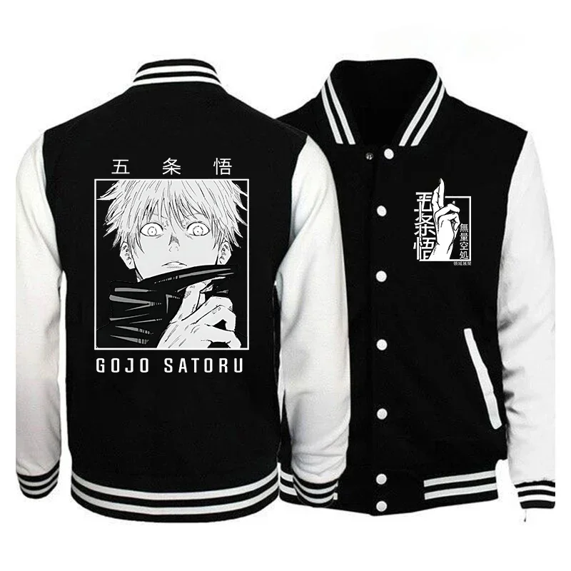 

Anime New Gojo Satoru baseball jacket shirt Men's Women's fashion street style elements sweatshirt baseball uniform coat