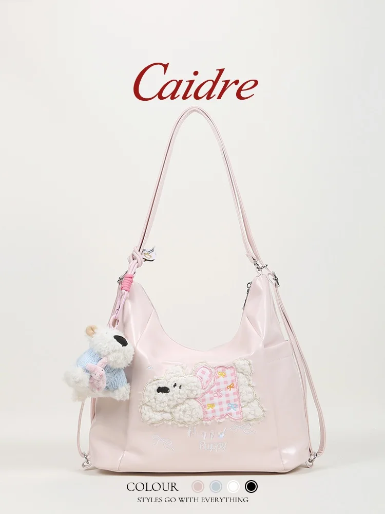 

Caidre Original Large Capacity Tote Bag Cute Little Dog Single Shoulder Commuter Crossbody Backpack for Women Casual Style
