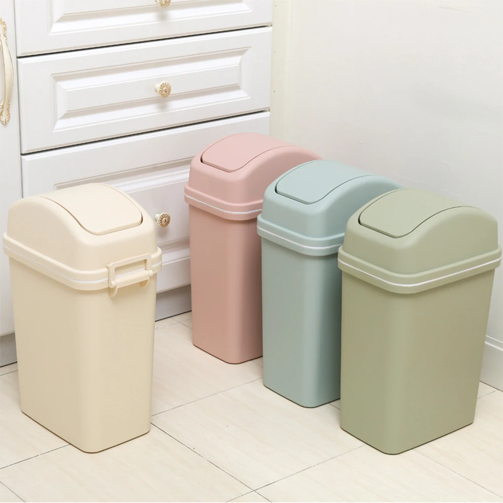 Swing Top Kitchen Trash Can - Durable Plastic Easy To Empty Swing-top Lid For Easy Best For In Kitchen Gallon Trash