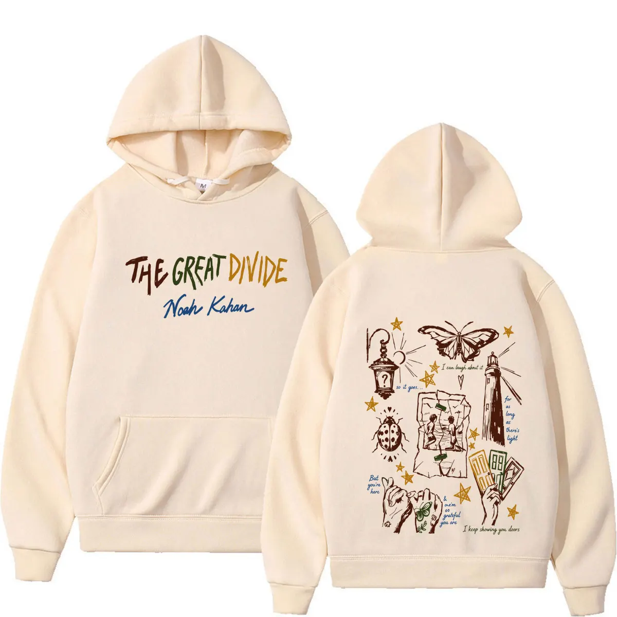 Noah Kahan The Great Divide Tour 2026 Merch Sweatshirt Herren Damen Hip-Hop Hoodies Lange Ärmel Lässiger Vintage Loose Pullover – Detail 2