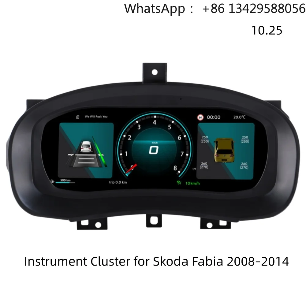 Huge Promotion 10.25 Inch LCD Digital Cluster for Volkswagen Skoda Fabia 2008-2014 Dashboard Panel Speedometer
