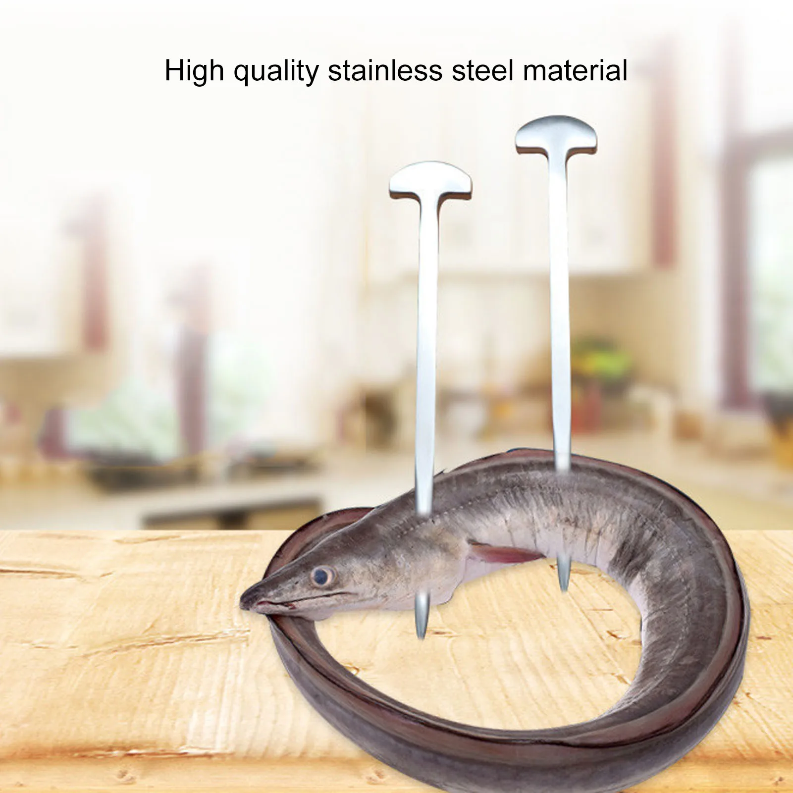 Japanese  Eel Spike 304 Stainless Steel T Shaped Fish Eel Nail for Home Kitchen Restaurant Kitchen Supplies Kill Fish Nail