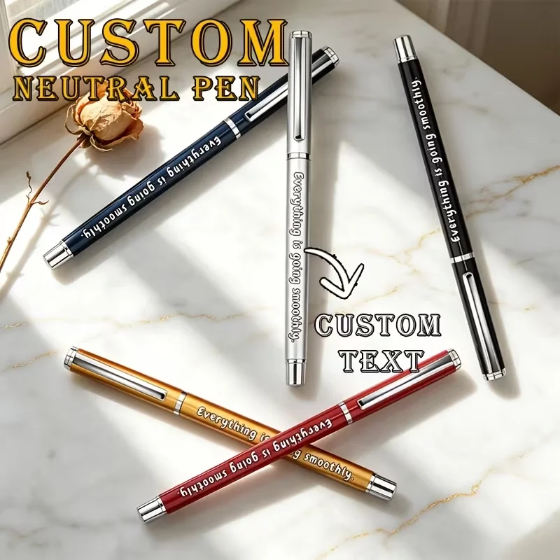 1Pcs Customized Business Metal Ballpoint Pen with Engraving Options for Name/Motivational Quotes, Available in Multiple Colors, Suitable for Office and Student Use, Smooth Writing and Durable, Ideal for Workplace Meetings/Graduation Souvenirs/Holiday Gifts, Corporate Event Gifts, Personalized DIY Custom Pen, Office Desk Supplies