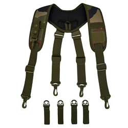 Tactical Duty Belt Harness Suspenders Padded Tool Belt Suspender Padded Adjustable Suspenders( with Key Holder)