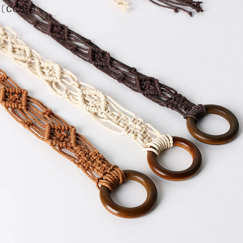 〔CC55〕Weaving Tassel Waist Rope For Versatile Dress Decoration Korean Knotted Thin Waist Rope Wax Thread Knotted Waist Belt