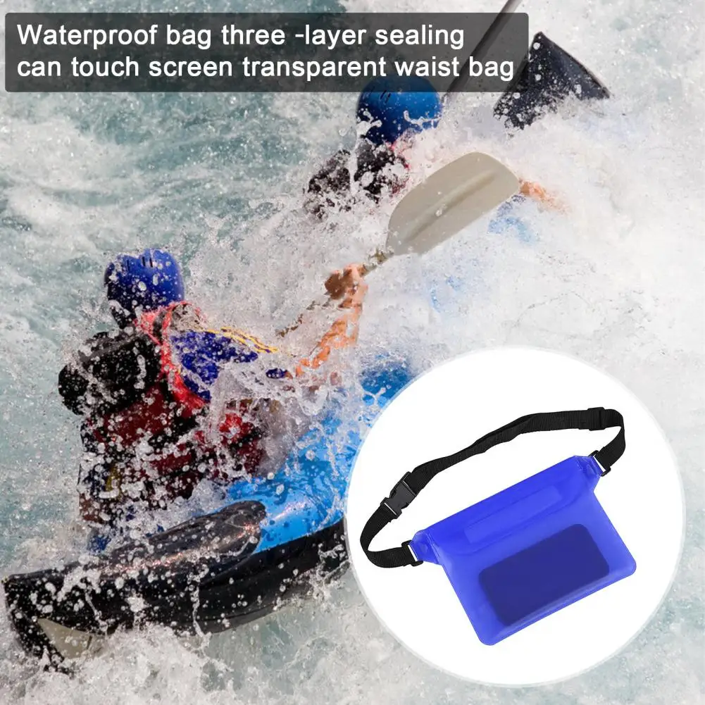 Waterproof Pouch With Adjustable Strap Screen Touchable Waist Bag Fanny Pack Water Protector Phone Dry Bag For Kayaking Swimming