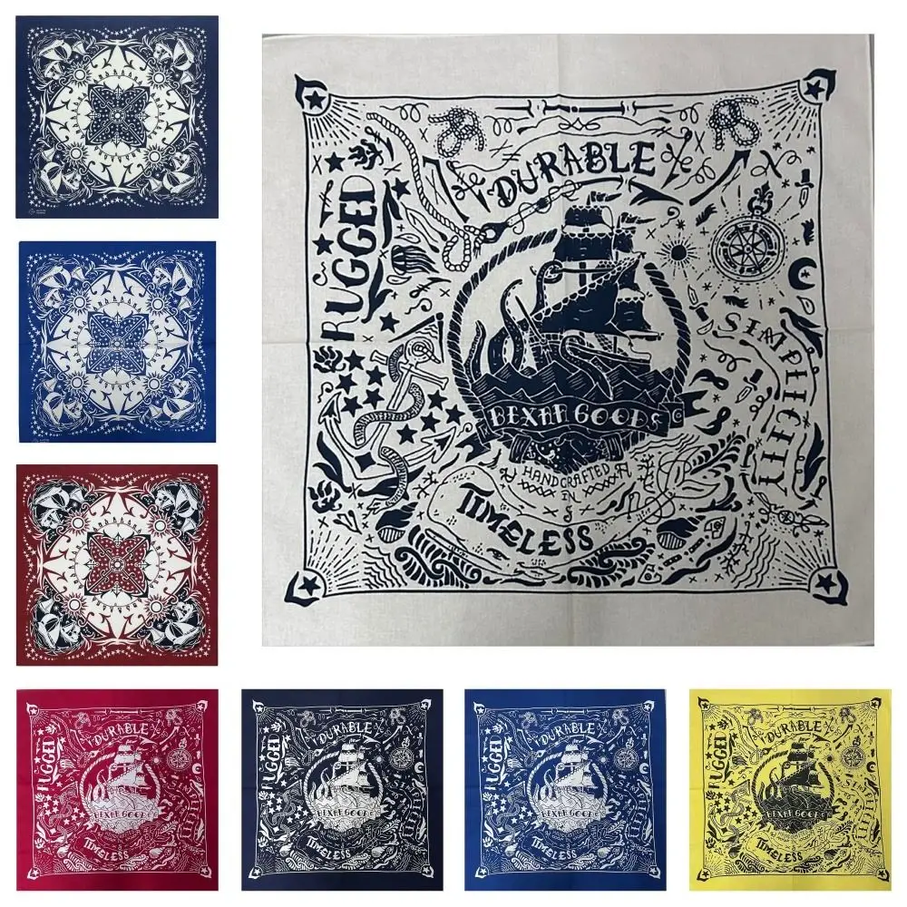 1Pcs Durable Multi-colored Face Towel 55cm Cotton Hiphop Scarf Multi-purpose Square Bandana for Men Women