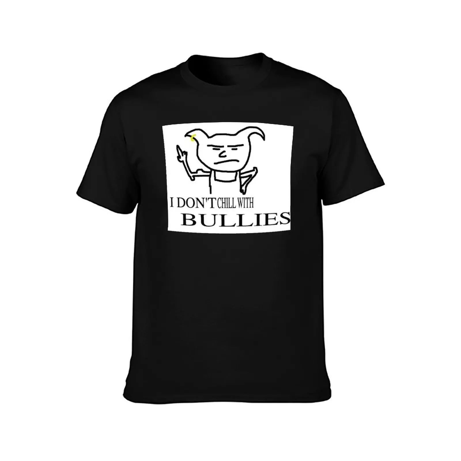 I Don't Chill With Bullies Long Shirt T-Shirt, Summer Casual Cotton Tee, Oversized Streetwear Tops, Vintage Graphic Print