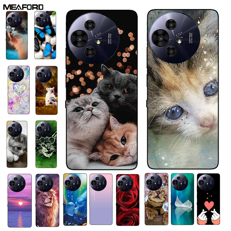 

6.8" For TCL 50 NxtPaper Case 50Pro NxtPaper Cat Lovely Soft Silicone Black Phone Case For TCL 50 NxtPaper Shockproof Fundas