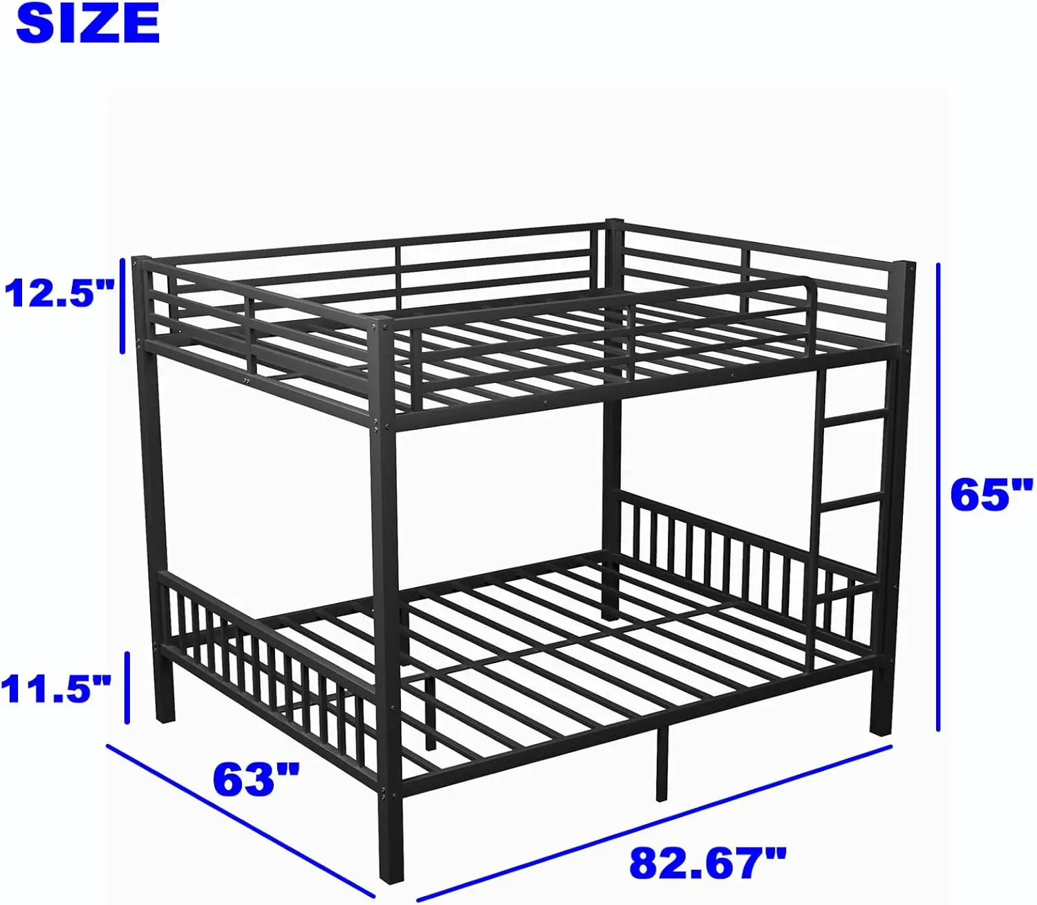 Upgraded Version Thicken Heavy Duty Metal Queen Over Queen Bunk Bed Best Bunk Bed Queen Over Queen, Queen Size Bunkbed Frame