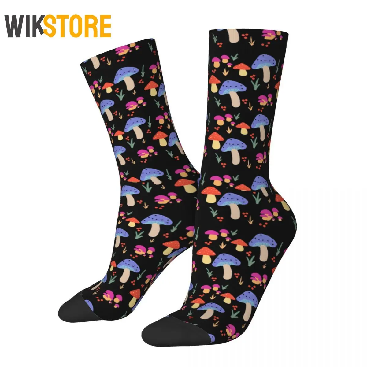 

Cool Women Men Male Mushroom Pattern Cute Colorful Socks Psychedelic Sweat Absorbing Basketball Socks Breathable Cute Sock