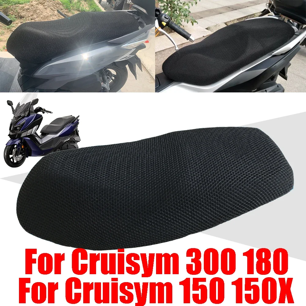 For SYM Cruisym 300 300i Cruisym 150 X 150X 180 Motorcycle Accessories Mesh Seat Cushion Cover Protector Insulation Seat Cover