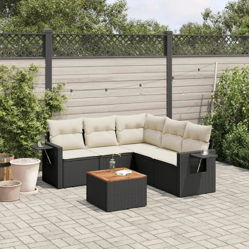 

Stylish Black and Cream White Garden Sofa Set Outdoor Furniture Comfortable Seating Solution