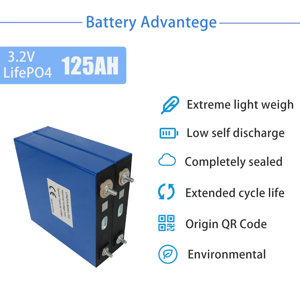 3.2V 125Ah Lifepo4 Akumulator klasy A CALB Akumulator litowo-żelazowo-fosforanowy do wózków golfowych PV RV na energię słoneczną NO TAX